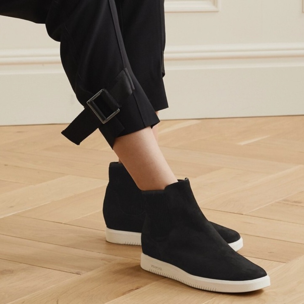 Vince Ilona Black Suede High Top Sneakers